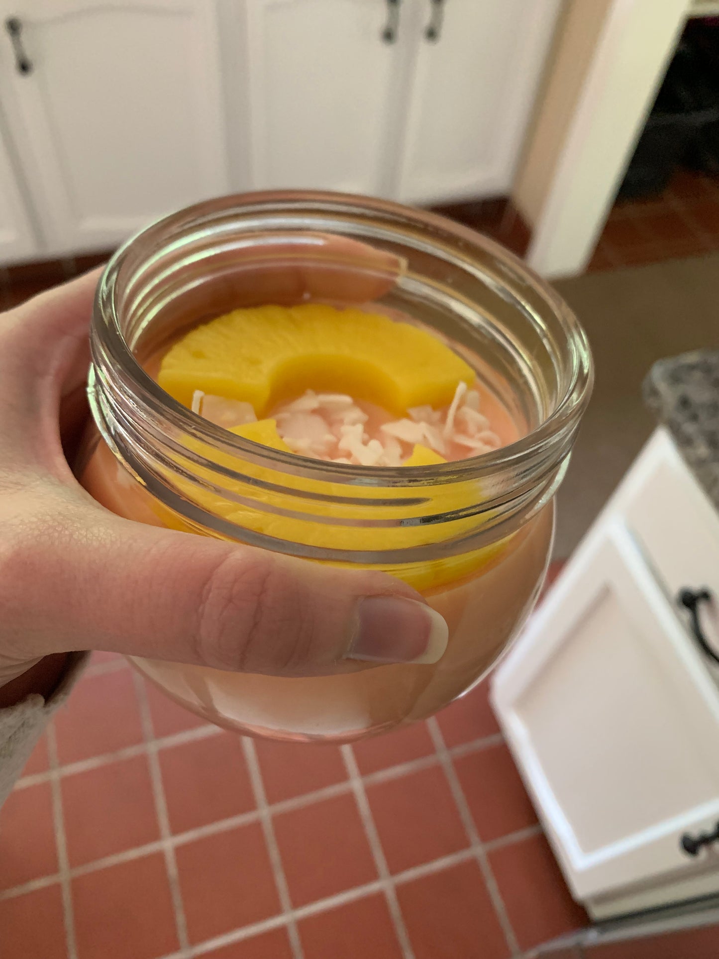 Pina Colada themed 2 wick soy candle