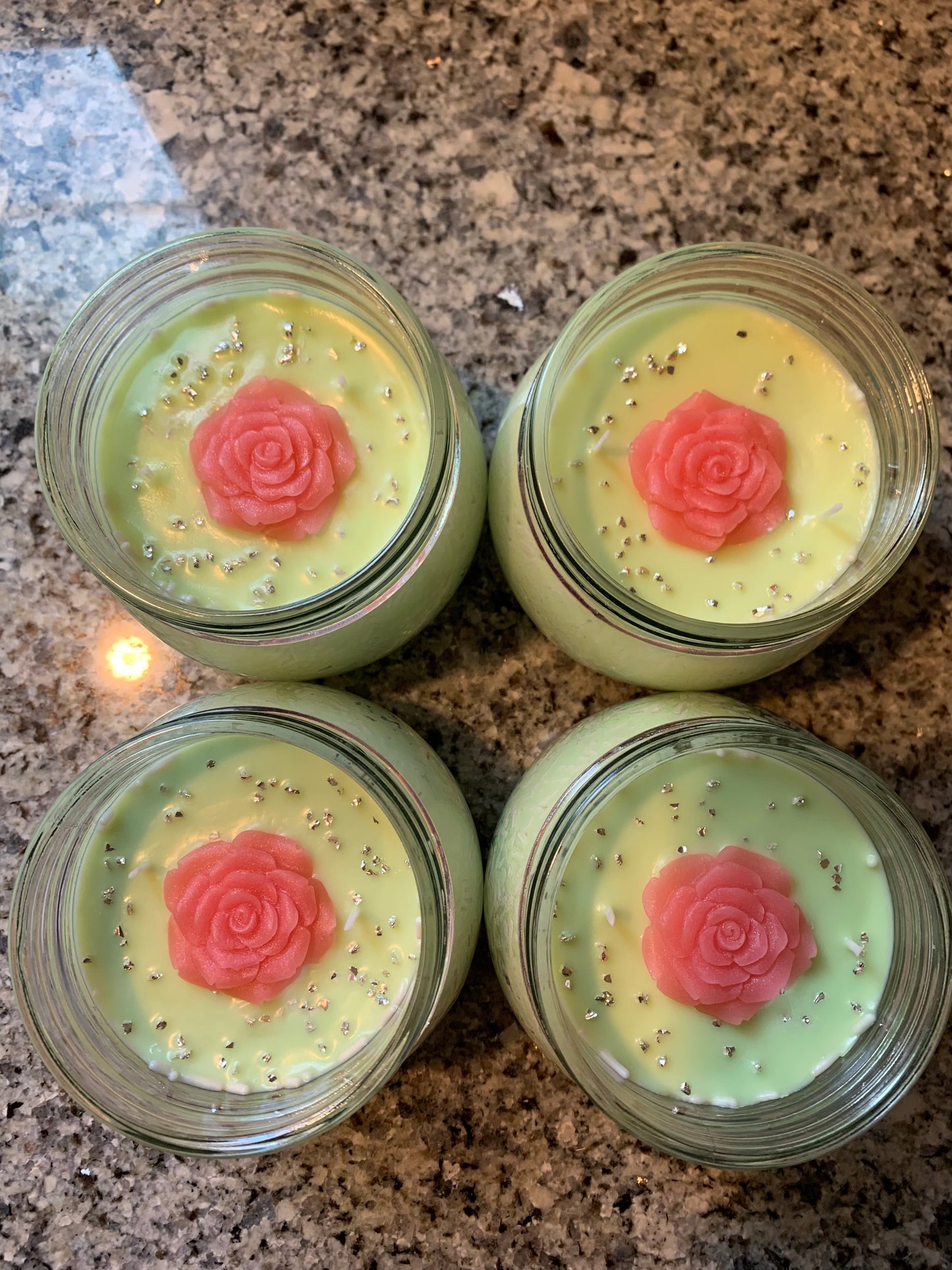 Cucumber Melon themed 2 wick soy candle