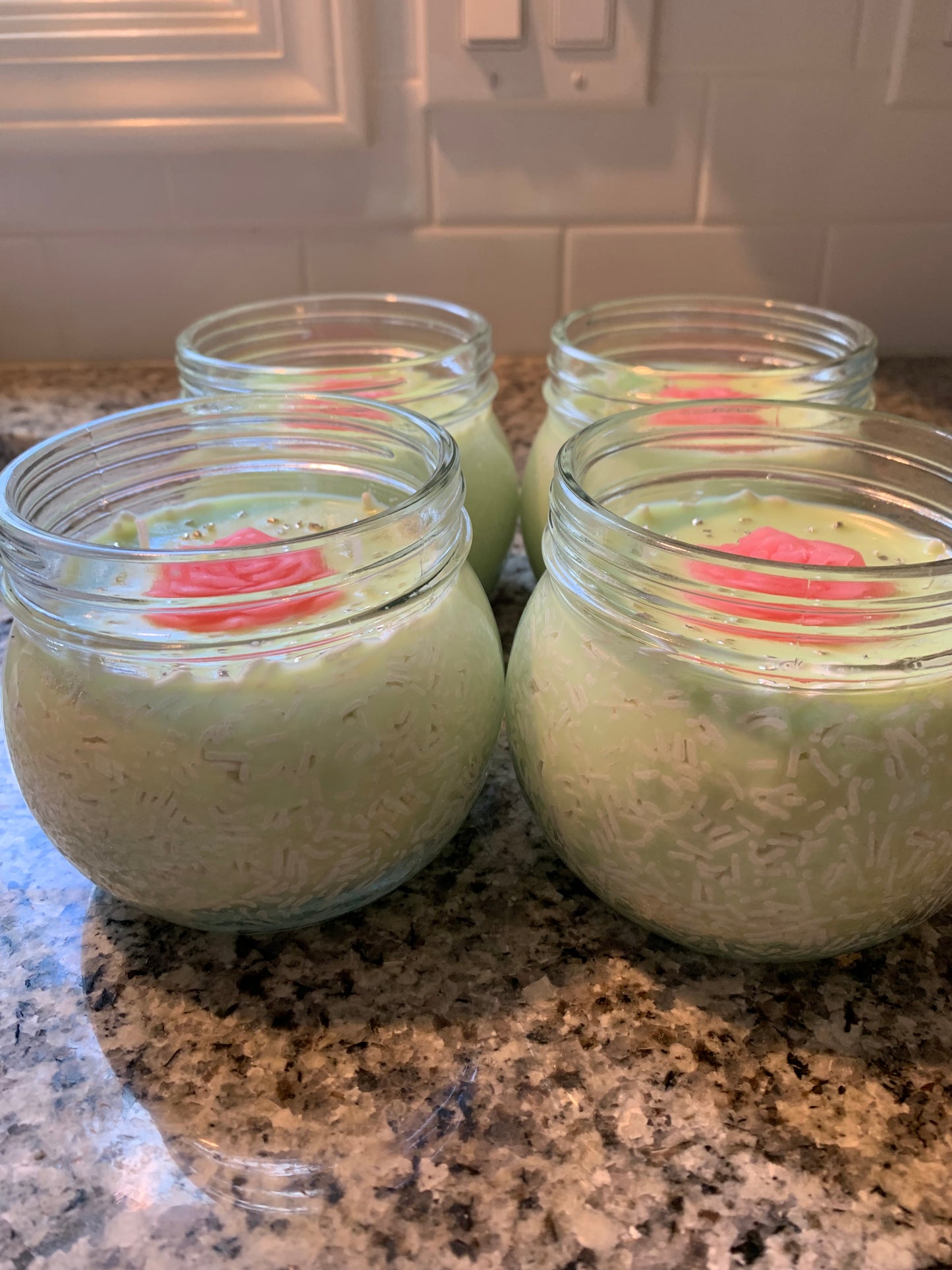 Cucumber Melon themed 2 wick soy candle