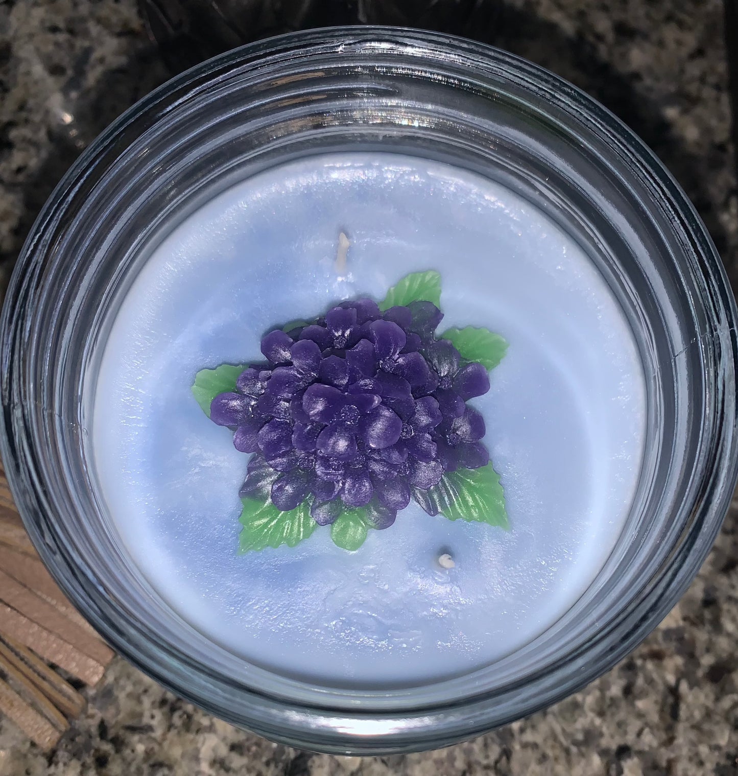 Lilac Springs themed 2 wick soy candle